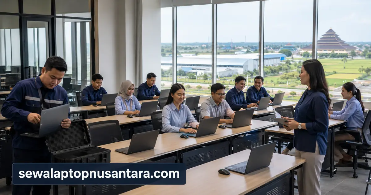Pelatihan karyawan menggunakan laptop sewaan di Demak