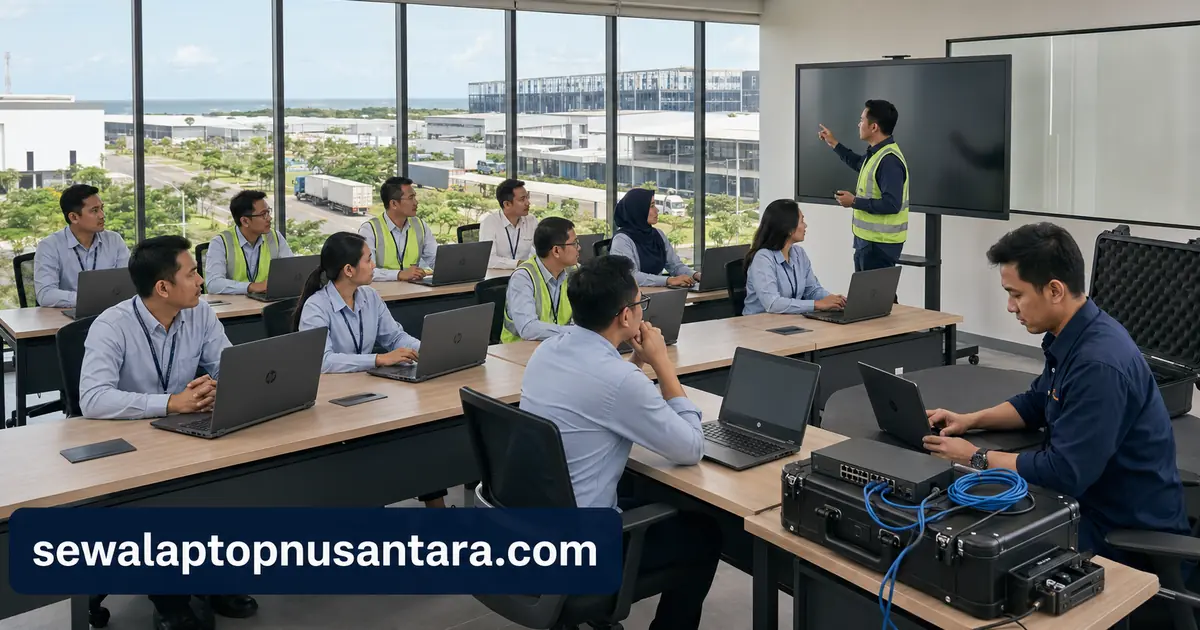 Pelatihan karyawan industri menggunakan laptop sewaan di Kendal