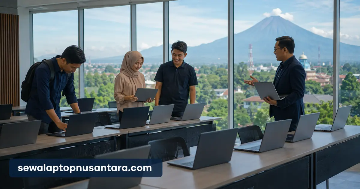 Persiapan laptop sewaan untuk kegiatan kampus dan event di Salatiga